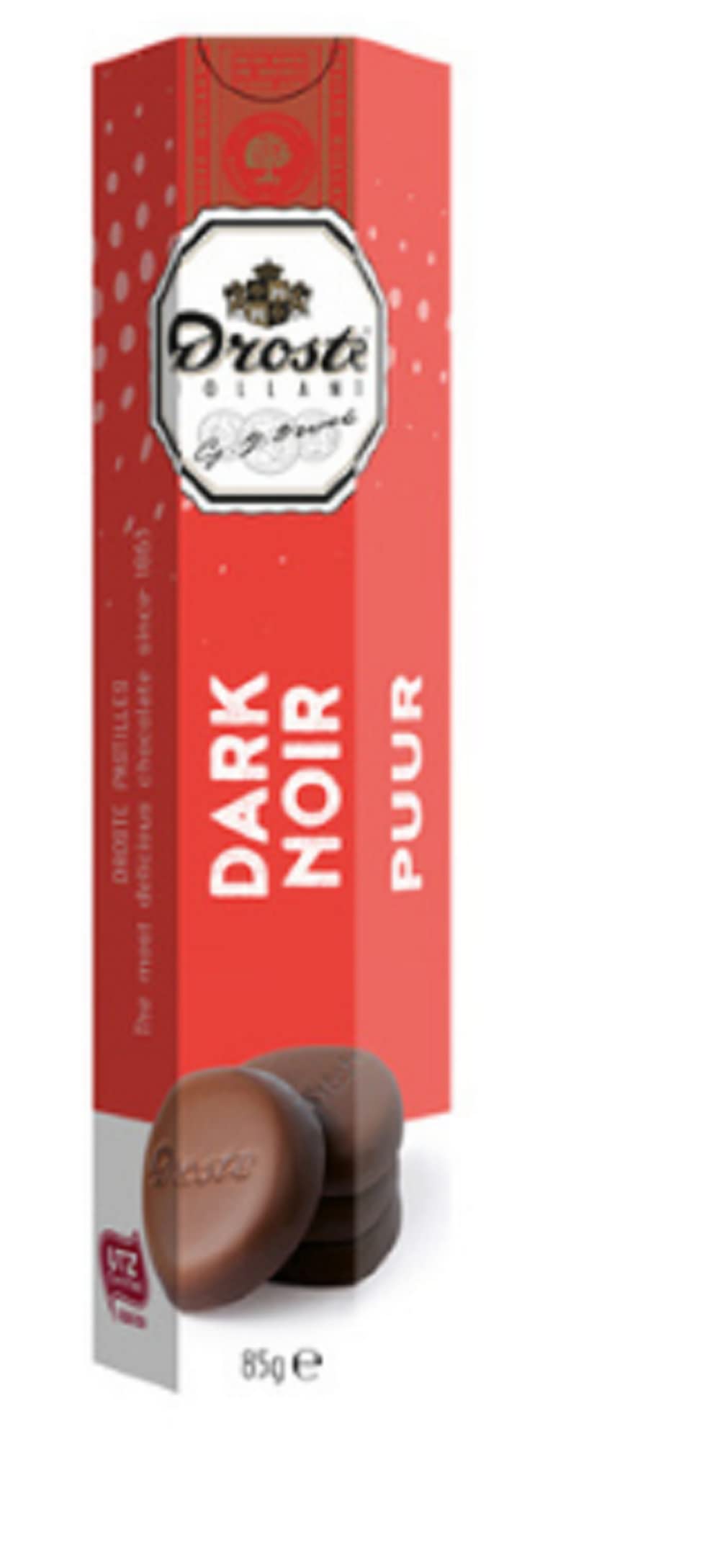 Droste Dark Chocolate Pastilles | Dutch Chocolate Candy | Pack of 12 Rolls (35.97 oz) | Gourmet Treats for Baking, Gifts & Dessert Toppings