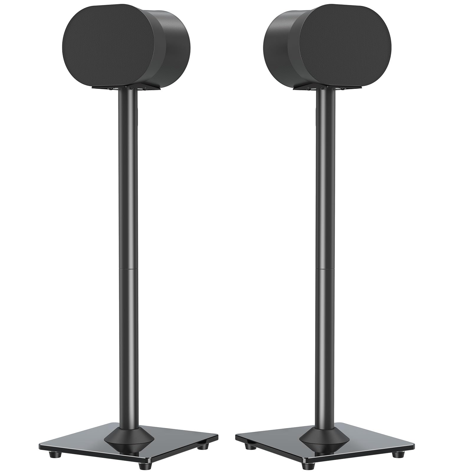 ELIVED 31.7 Inch Floor Speaker Stands for Sonos Era 300 - Pair of Heavy Duty Surround Sound Speaker Holders with Built-in Cable Management (Supports 11 lbs, Black, Model YD5026) - Perfect for Home Theater, Gaming Setup & Music Listening