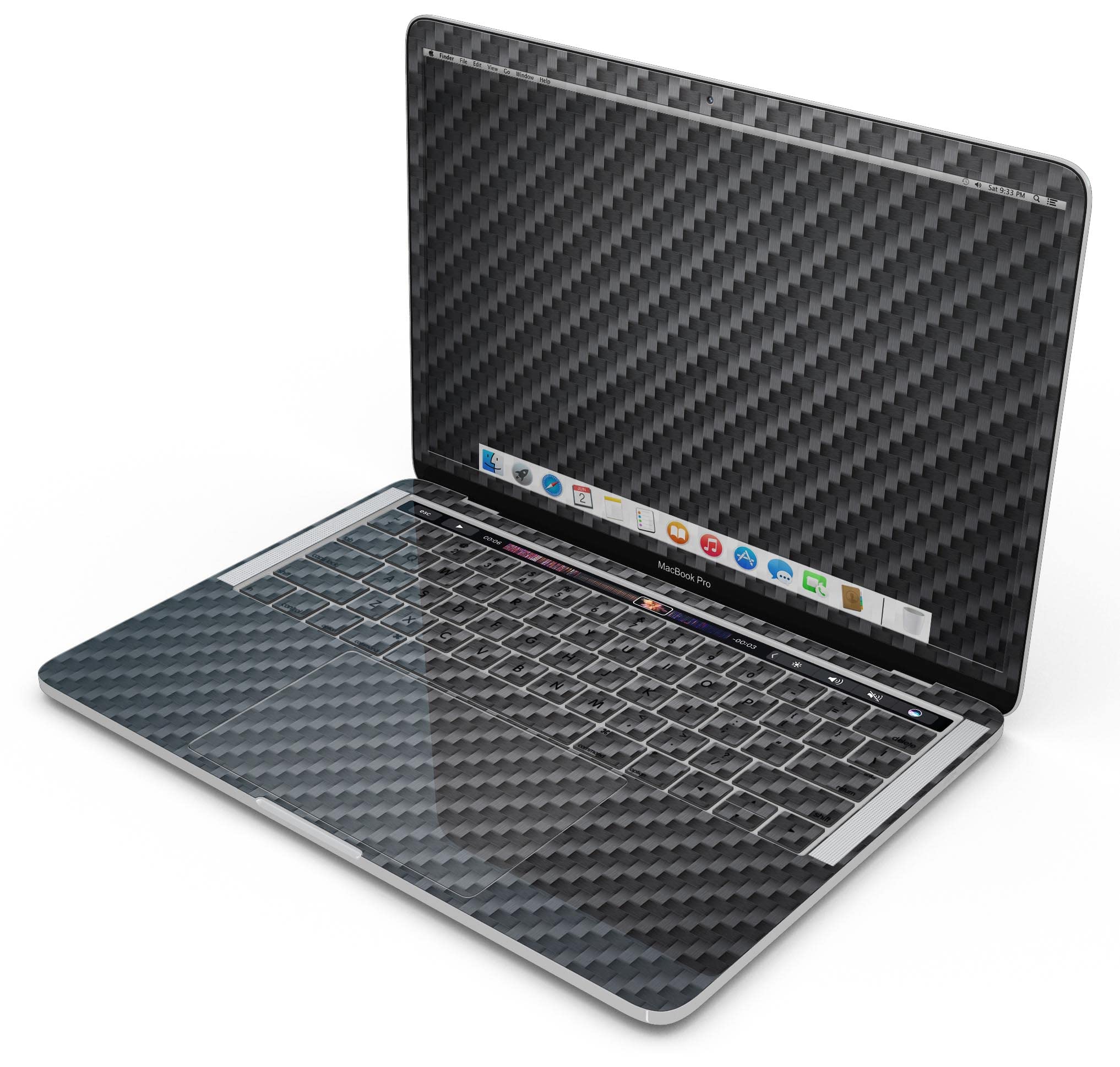 Premium Textured Black Carbon Fiber Full-Body Skin for MacBook Air 13