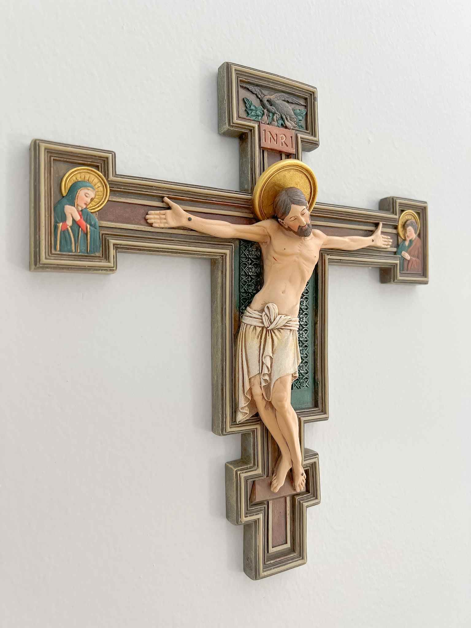 Florentine Crucifix - Handcrafted Italian Wooden Cross for Home Decor, Wall Hanging & Religious Gifts | Perfect for Church, Bedroom & Spiritual Spaces