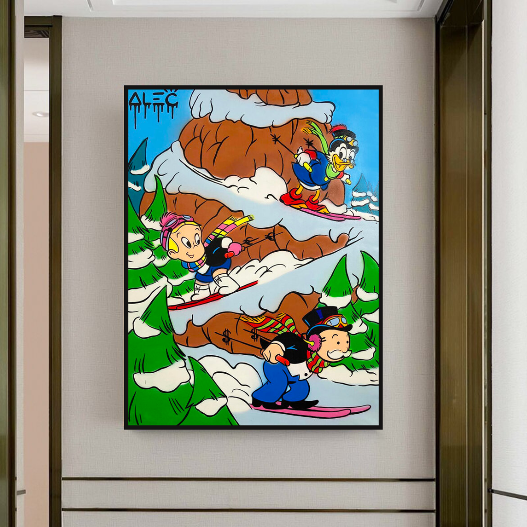 Alec Monopoly Art: Monopoly Millionaires Ice Skating - Limited Edition Pop Art Canvas Print for Home & Office Decor | Perfect for Living Rooms, Bedrooms & Game Rooms