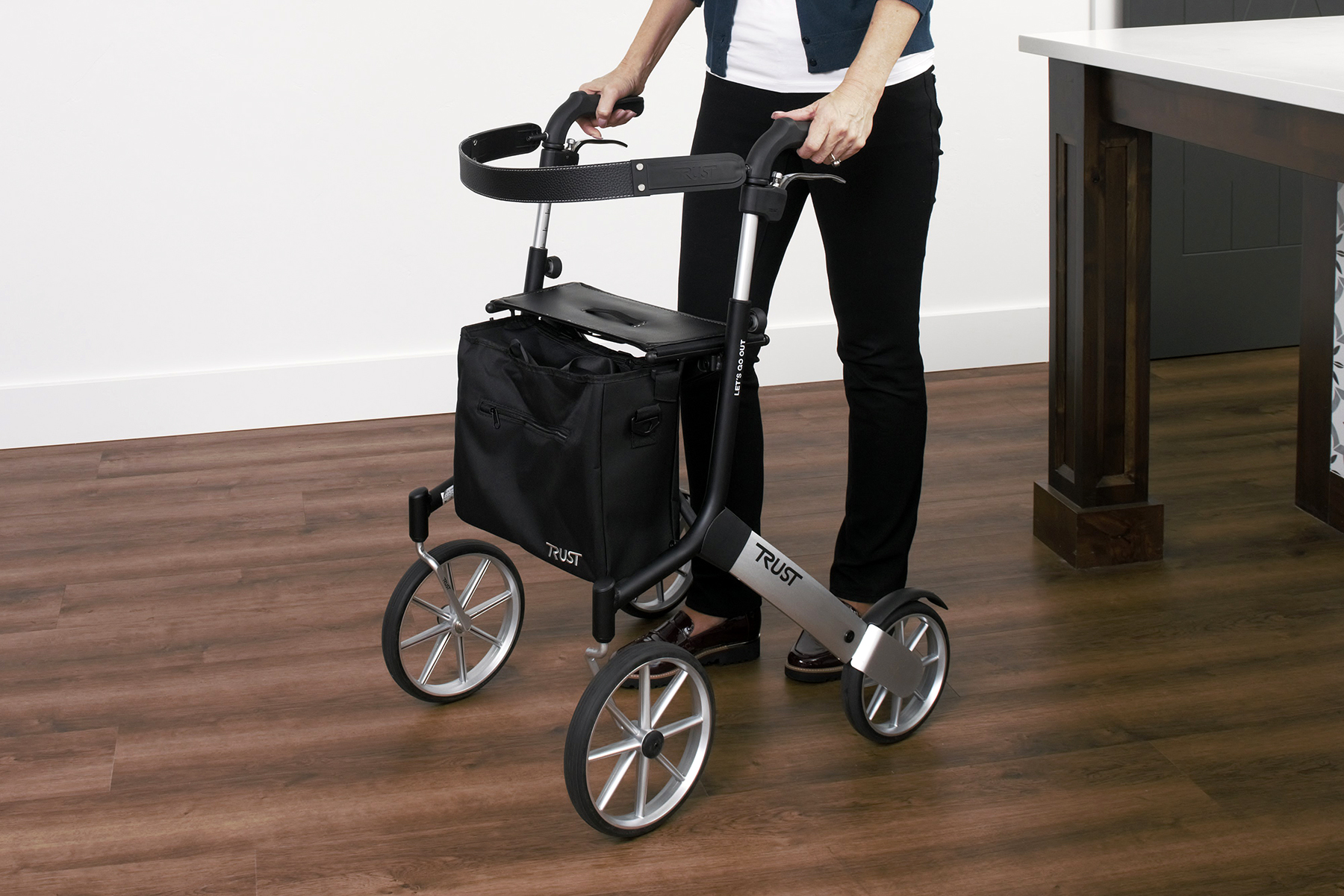 Premium Lightweight Rollator Walker for Seniors & Adults - Foldable Mobility Aid with Seat, Basket & Hand Brakes - Ideal for Outdoor Walks, Shopping & Travel