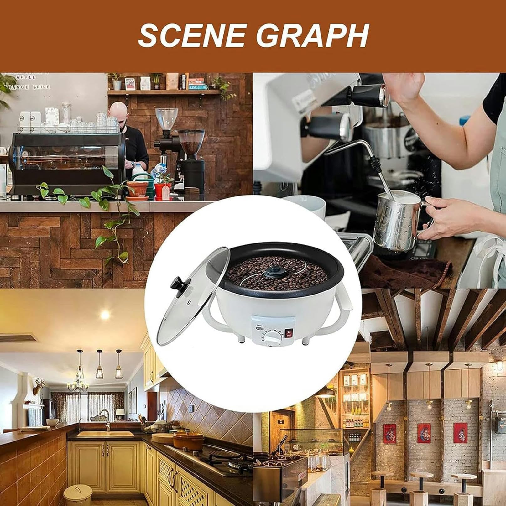 Premium Peanut Roaster Machine for Home Use - Adjustable Temperature 0-240℃ (482℉) - 750G Capacity for Roasting Peanuts, Almonds, Soybeans, Barley & Chestnuts - Perfect for Kitchen, Bakery & Coffee Shop Use