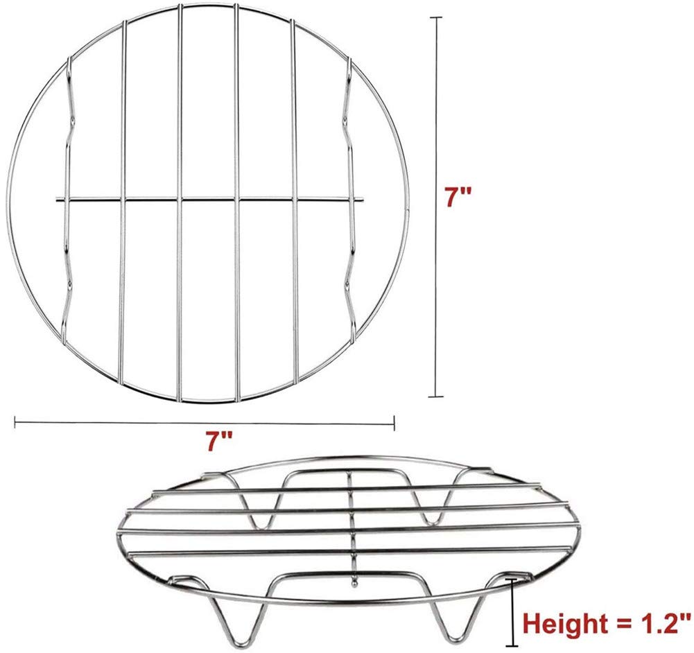 Thstheaven 2-Pack 18cm Stainless Steel Steamer & Cooling Rack Set - Multi-Purpose Baking, Steaming, and Canning Rack for Air Fryer, Instant Pot, Pressure Cooker - Perfect for Kitchen, Baking, and Food Prep