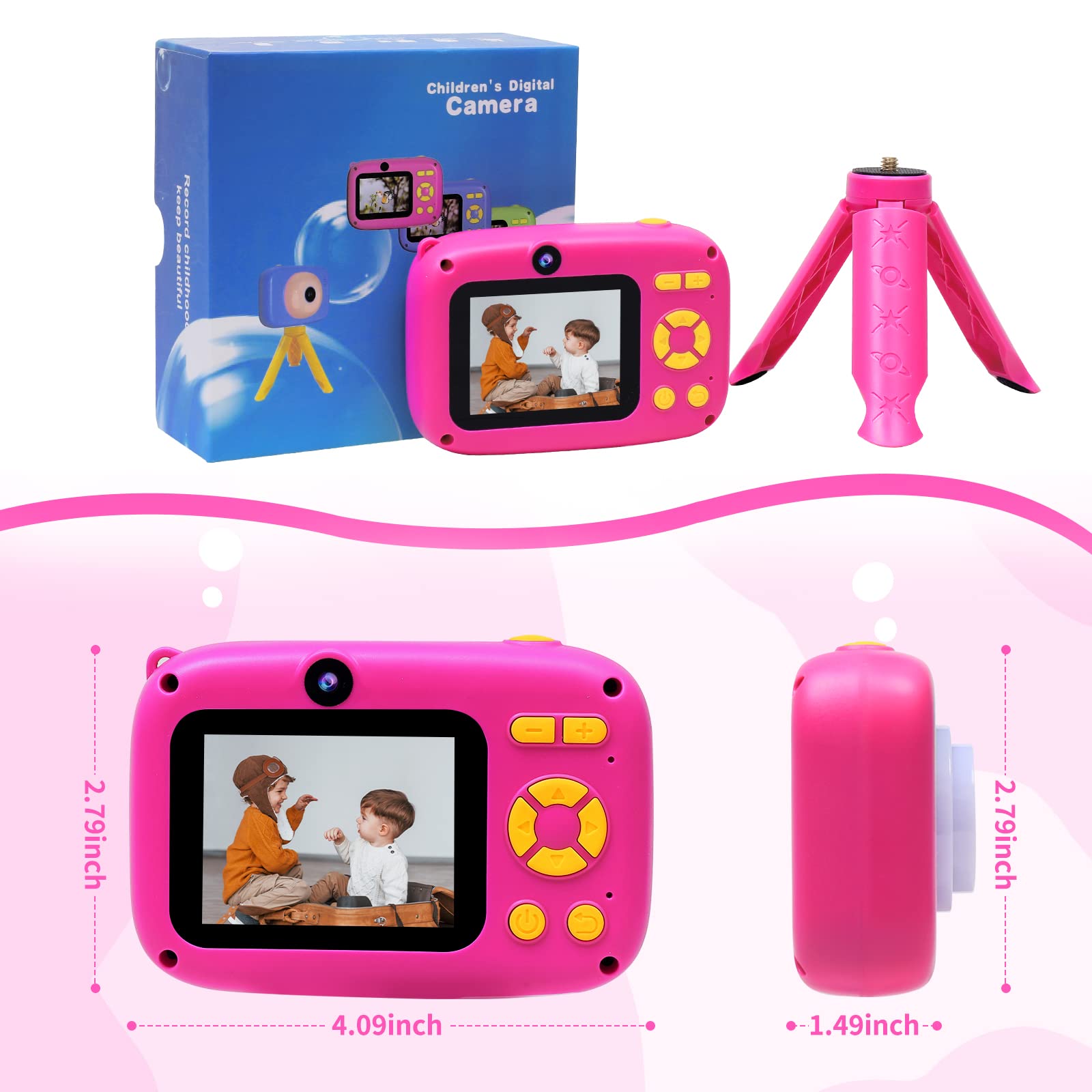 **40MP Kids Digital Camera with Time-Lapse & 1080P HD Video - Dual Selfie Camera for Girls & Boys Ages 3-12 - Includes 32GB SD Card & Reader - Perfect Christmas & Birthday Gift for Photography Fun, Travel & Family Moments**