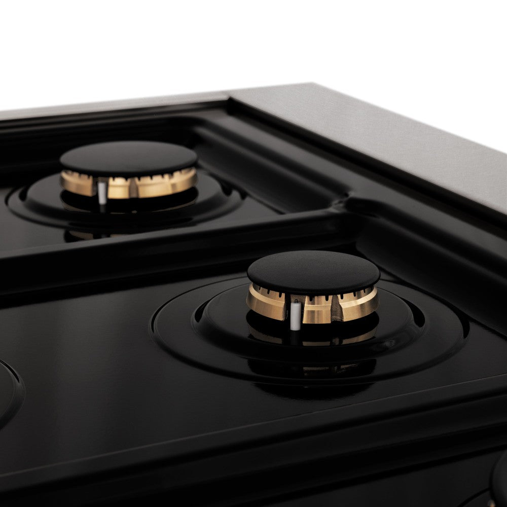 ZLINE Autograph Edition 48-inch Dual Fuel Range - 6.0 cu. ft. Capacity, 7-Burner Gas Cooktop & 2 Electric Ovens - Satin Stainless Steel with White Matte Doors & Matte Black Accents (RASZ WM 48 MB) - Perfect for Gourmet Kitchens & Professional Home Chefs