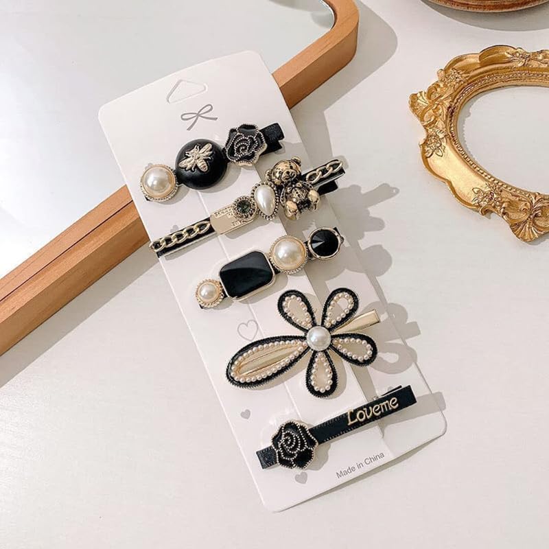CHANDERKASH 11PCS Korean Fashion Hair Clips Set - Pearl Rhinestone Metal Hairpins for Women & Girls | Perfect for Weddings, Parties & Daily Styling