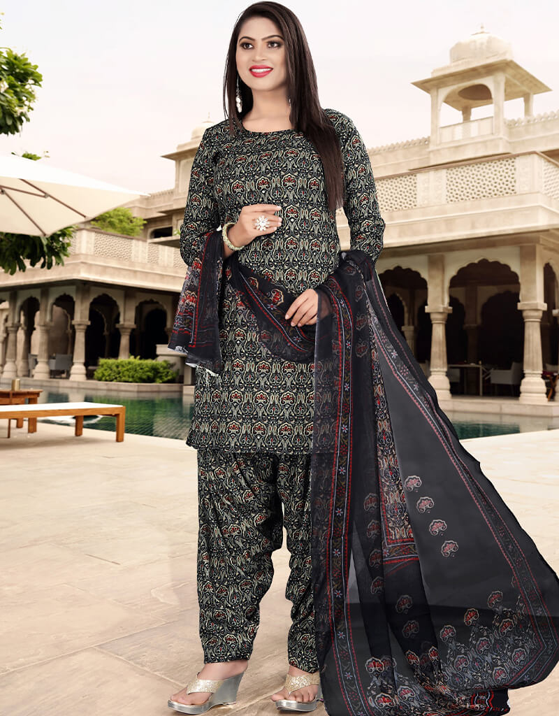 Elegant Black Pashmina Patiyala Salwar Suit for Women - Traditional Indian Ethnic Wear for Weddings, Parties & Festive Occasions