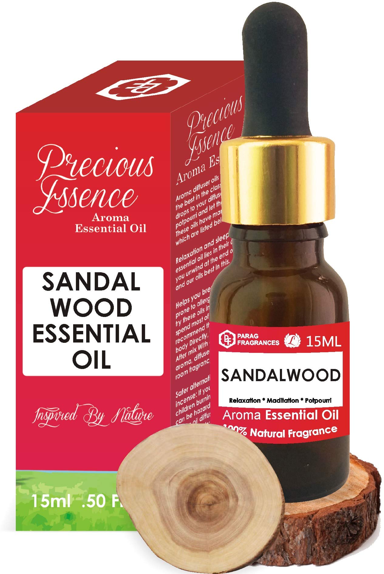 Pure Organic Sandalwood Essential Oil - 100% Natural Undiluted Steam Distilled for Aromatherapy, Relaxation & Skin Care - 15ml - Perfect for Diffusers, Massage & Meditation