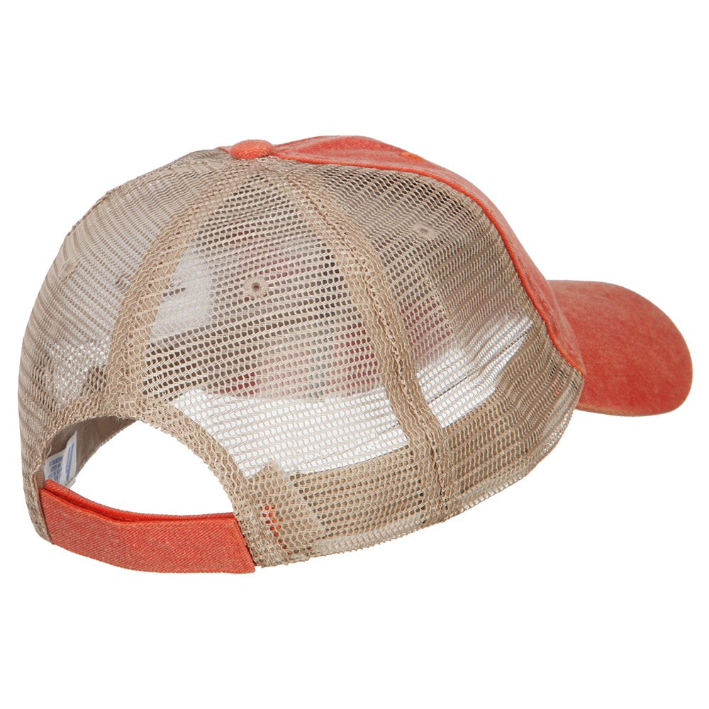 Bluefin Tuna Embroidered Washed Trucker Hat - Vintage Distressed Baseball Cap for Fishing, Outdoor & Casual Wear | e4Hats.com