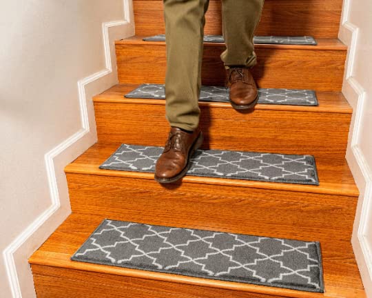 Natural Fiber Bari Stair Tread Rugs - Handmade Sydney Collection with Latex Backing, 9