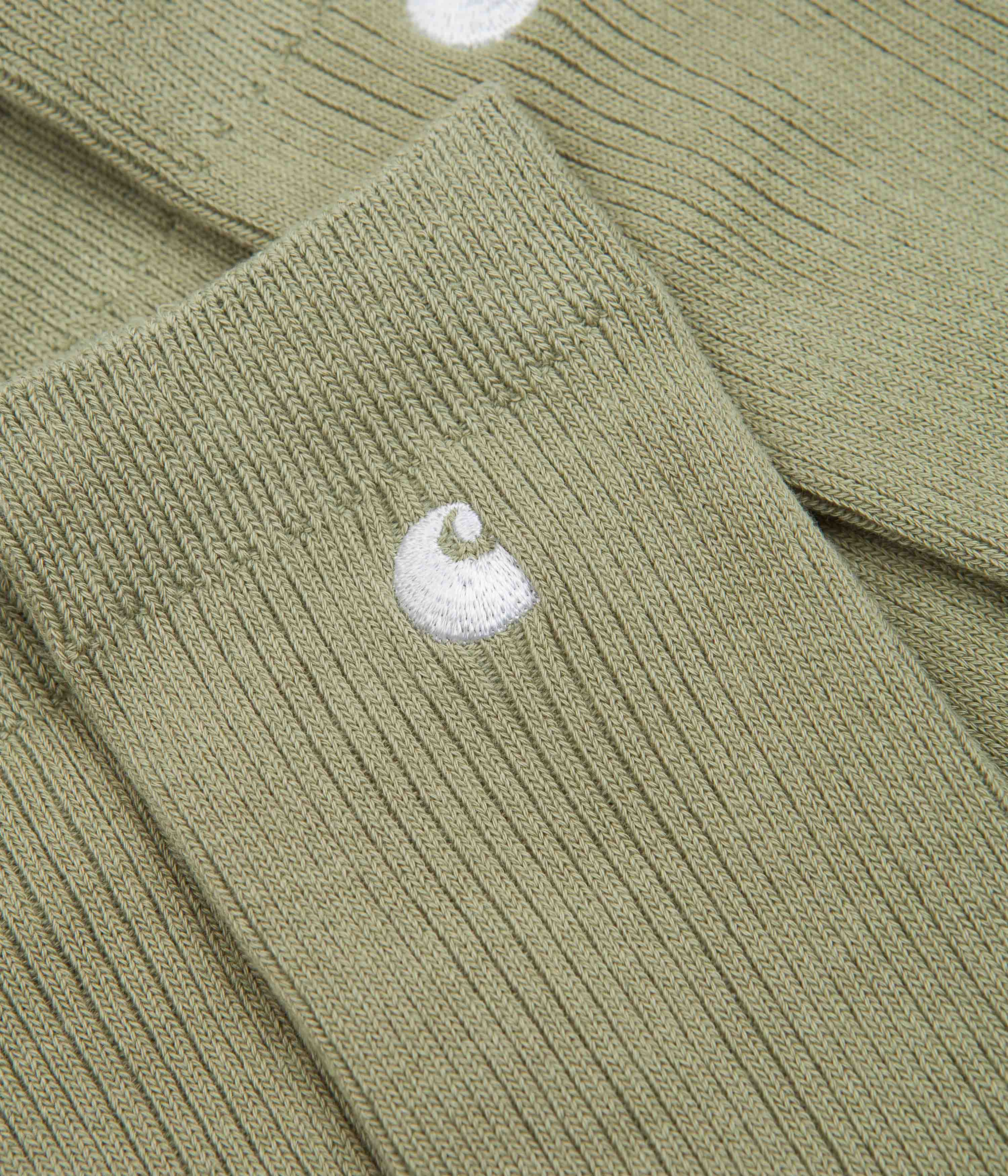 Carhartt Madison Socks 2-Pack - Yucca & White Crew Socks for Men - Durable Work Socks for Construction, Hiking & Outdoor Activities