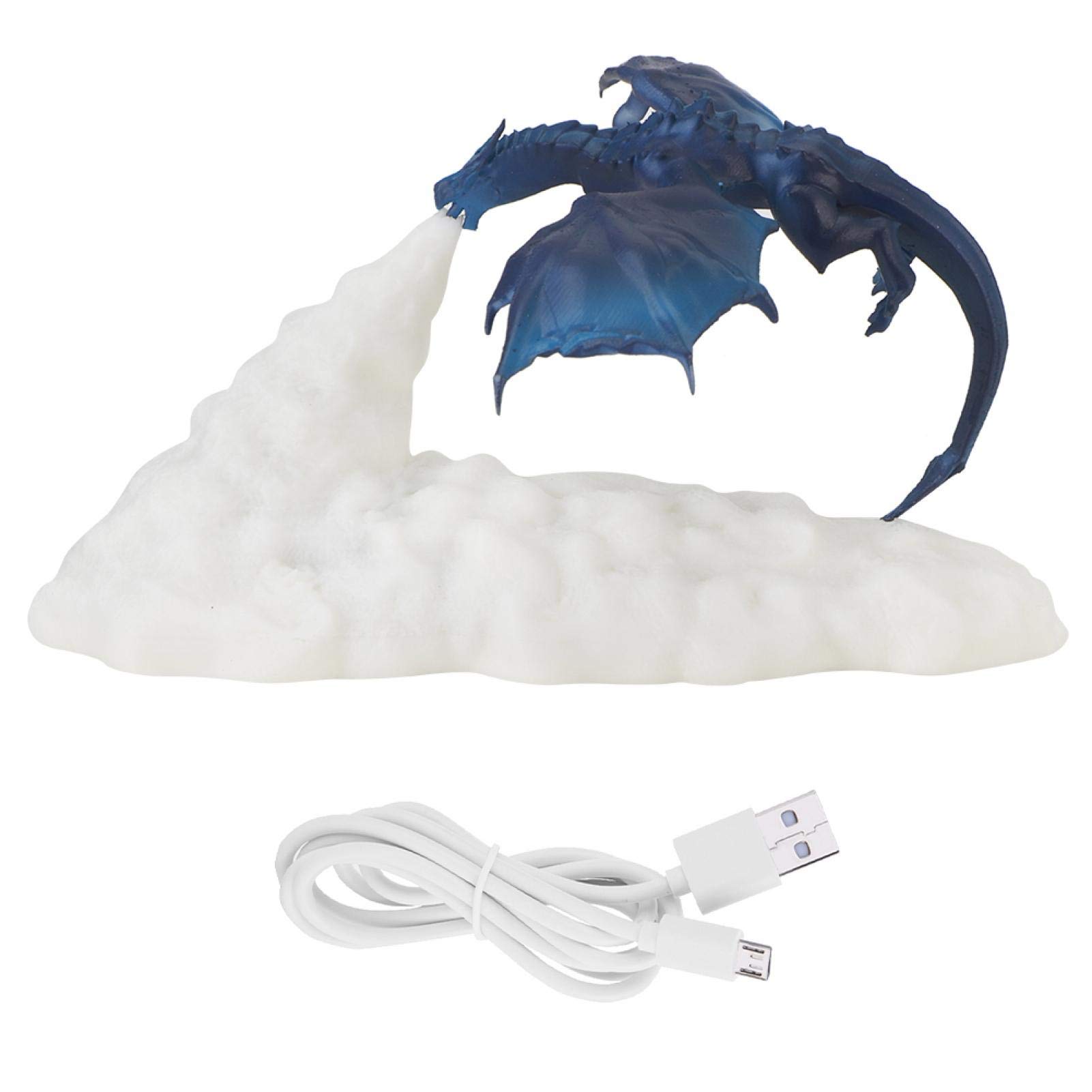 3D Printed Fire Dragon Night Light - USB Rechargeable PLA Table Lamp for Bedroom, Kids Room & Home Decor | Perfect for Nighttime Reading, Mood Lighting & Fantasy Themed Rooms