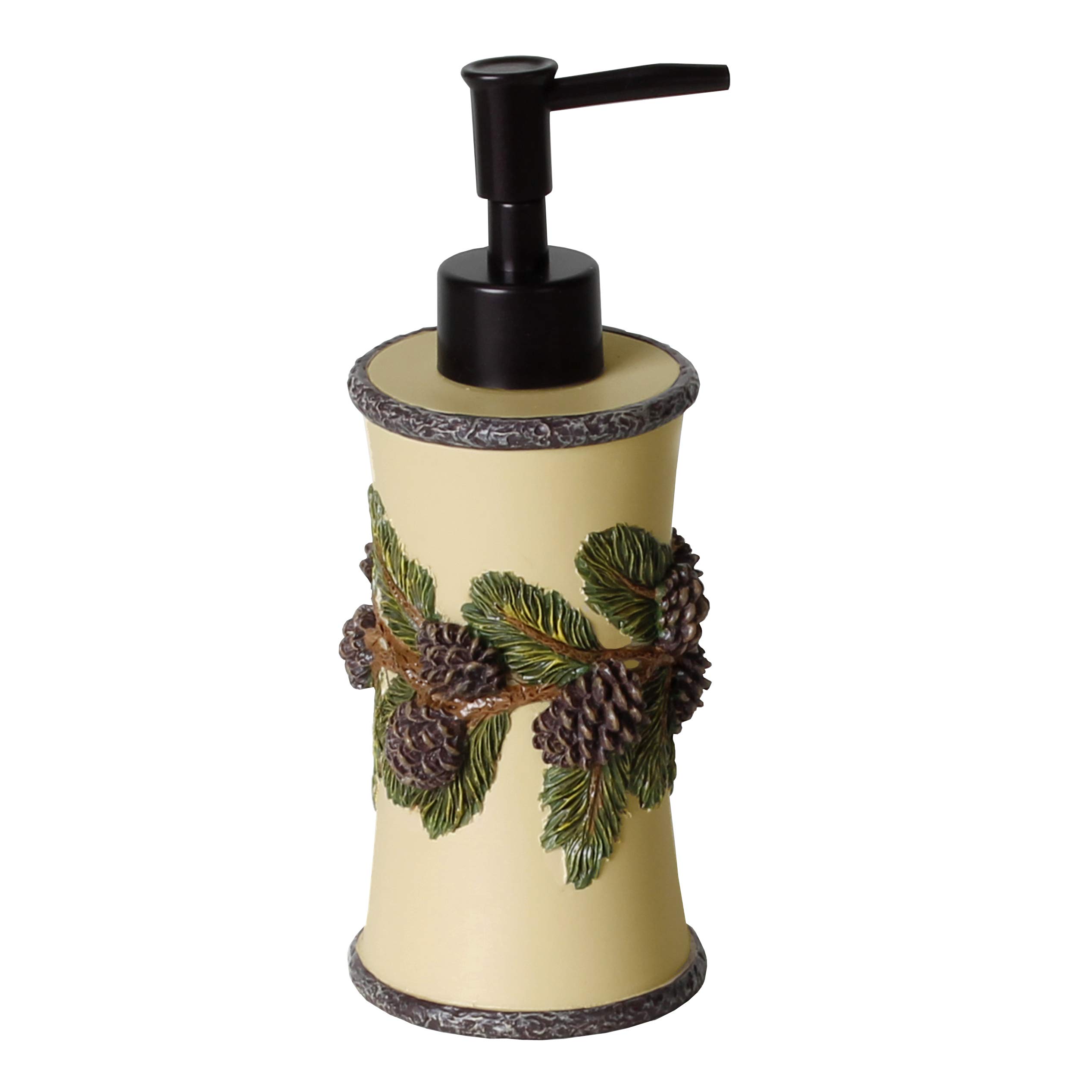 SKL Home by Saturday Knight Ltd. Pinehaven Natural Wood Soap Dispenser - Elegant Bathroom & Kitchen Countertop Organizer for Liquid Soap or Hand Wash