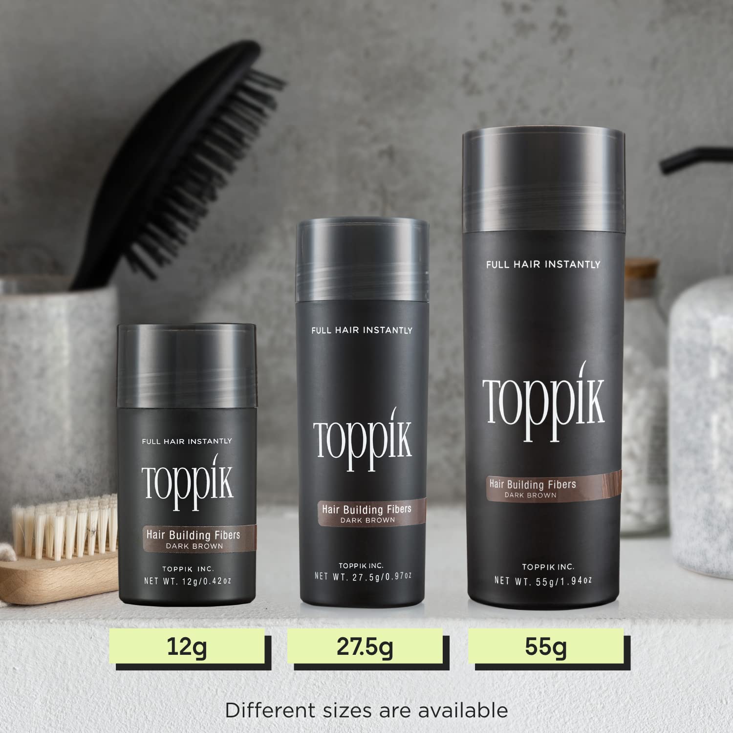 Toppik Hair Building Fibers for Thinning Hair - Instantly Thicker & Fuller Looking Hair Fibers - Natural Hair Loss Concealer for Men & Women - Perfect for Daily Use, Special Occasions & Confidence Boosting