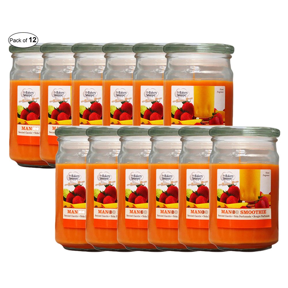 15 Oz Mango Smoothie Scented Candle - Pack of 12 | Long-Lasting Fragrance for Home, Office & Relaxation | Aromatherapy & Gift Idea
