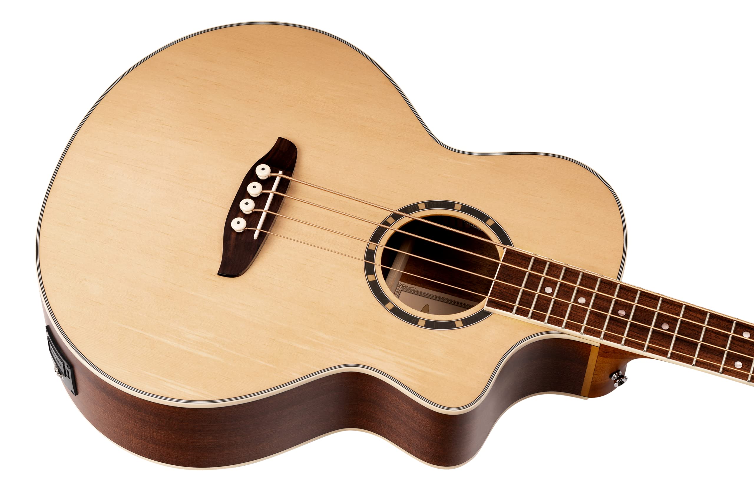 Ortega 4-String Acoustic Bass Guitar - Professional Quality for Live Performances, Studio Recording & Music Practice