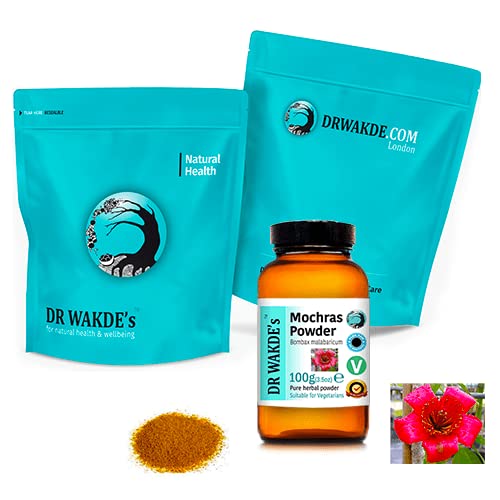 DR WAKDE'S Mochras Powder (Bombax malabaricum) - 100g (3.5oz) | Pure, Raw & Dried Natural Powder | Vegan, Premium Grade | No Additives | Perfect for Herbal Tea, Skincare & Ayurvedic Remedies