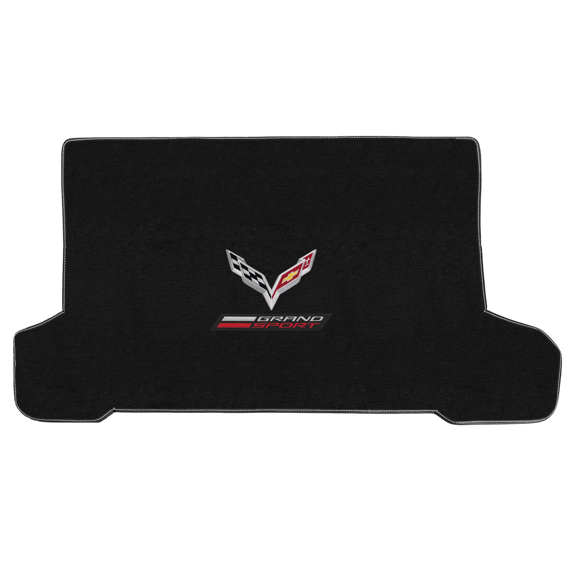 Premium Custom-Fit Carpeted Floor Mats for Corvette C7 2014-2019 - Luxury Car Floor Liners with Flags Design (Charcoal, Convertible Grand Sport) | Perfect for Road Trips & Car Shows