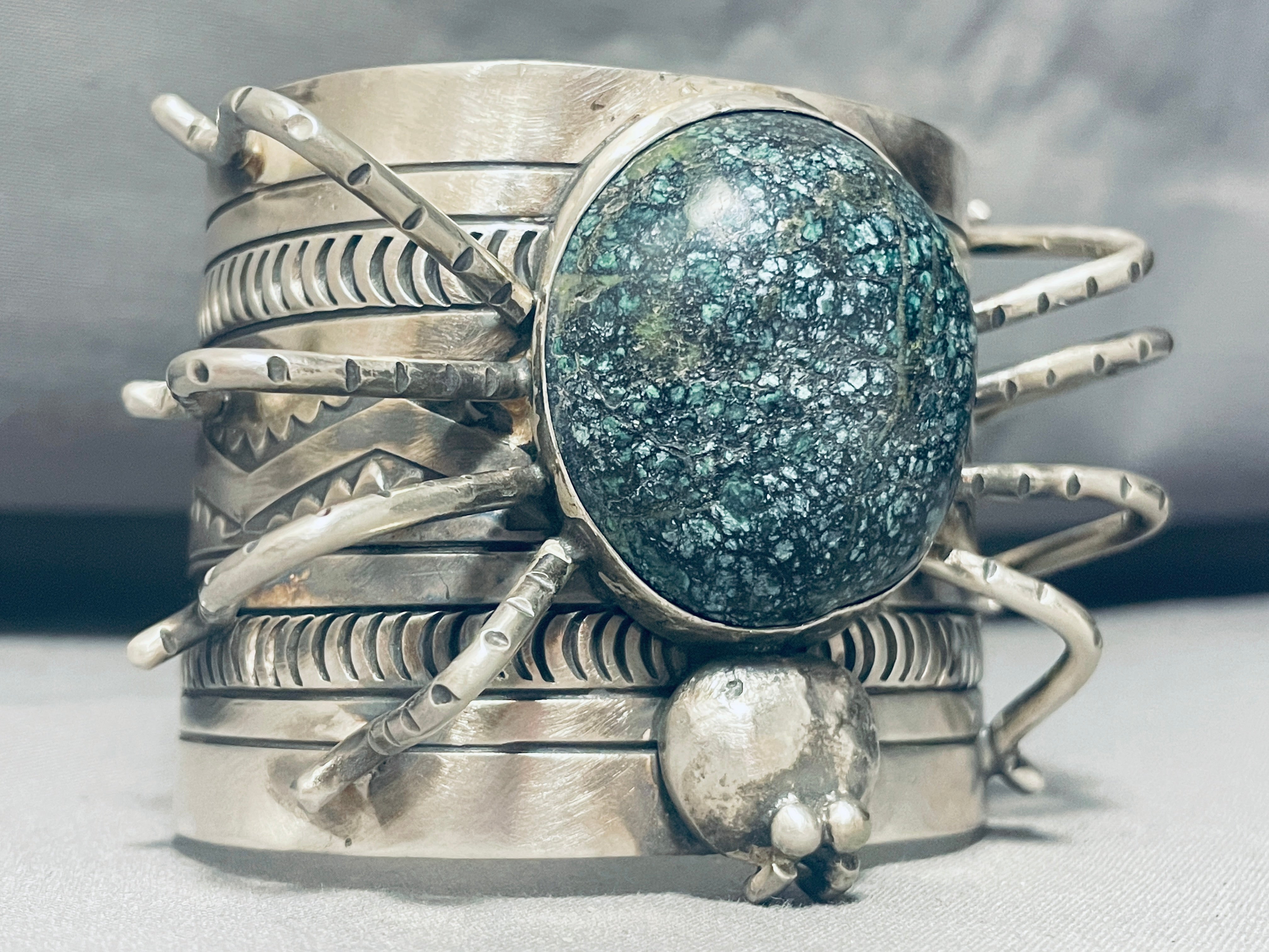 Authentic Navajo Sterling Silver Turquoise Bracelet - 185g Handcrafted Native American Jewelry for Women, Perfect for Boho Fashion & Special Occasions