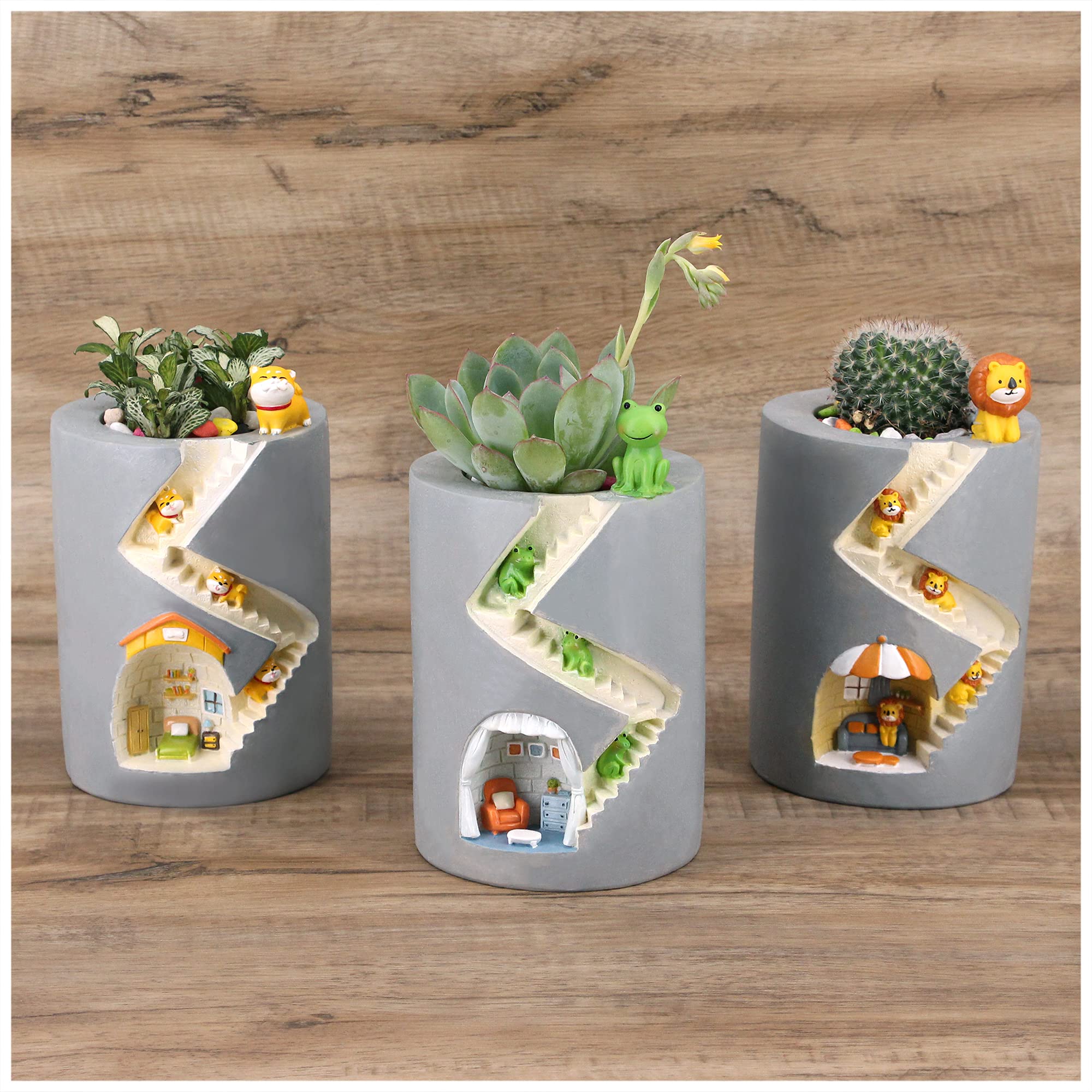 Segreto Creative Resin Flower Pots - Decorative Planters for Succulents, Cactus & Indoor Plants | Home & Garden Decor | Perfect for Living Room, Office & Balcony