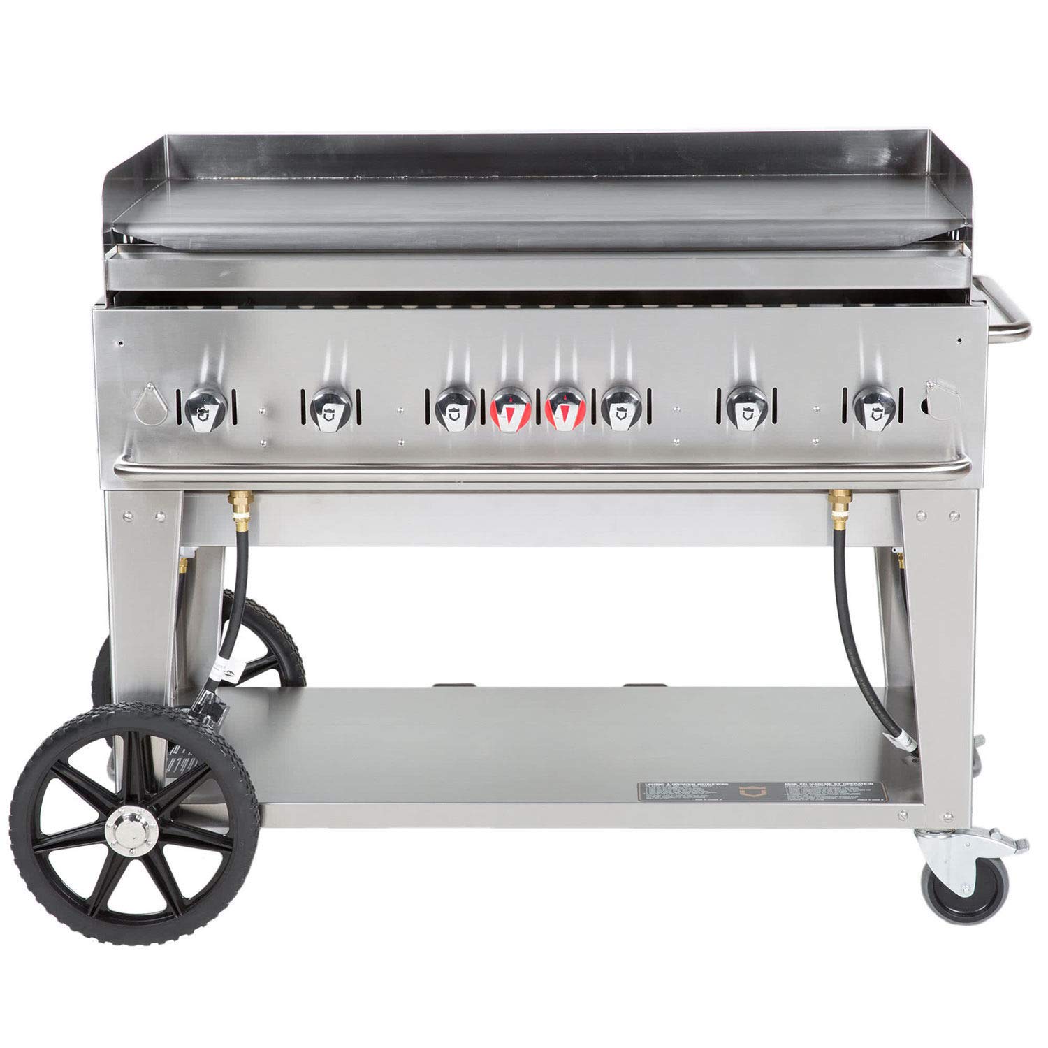 MG-48 Portable Gas Griddle with 6 Burners - Outdoor Camping, Tailgating & Backyard BBQ Cooking Station