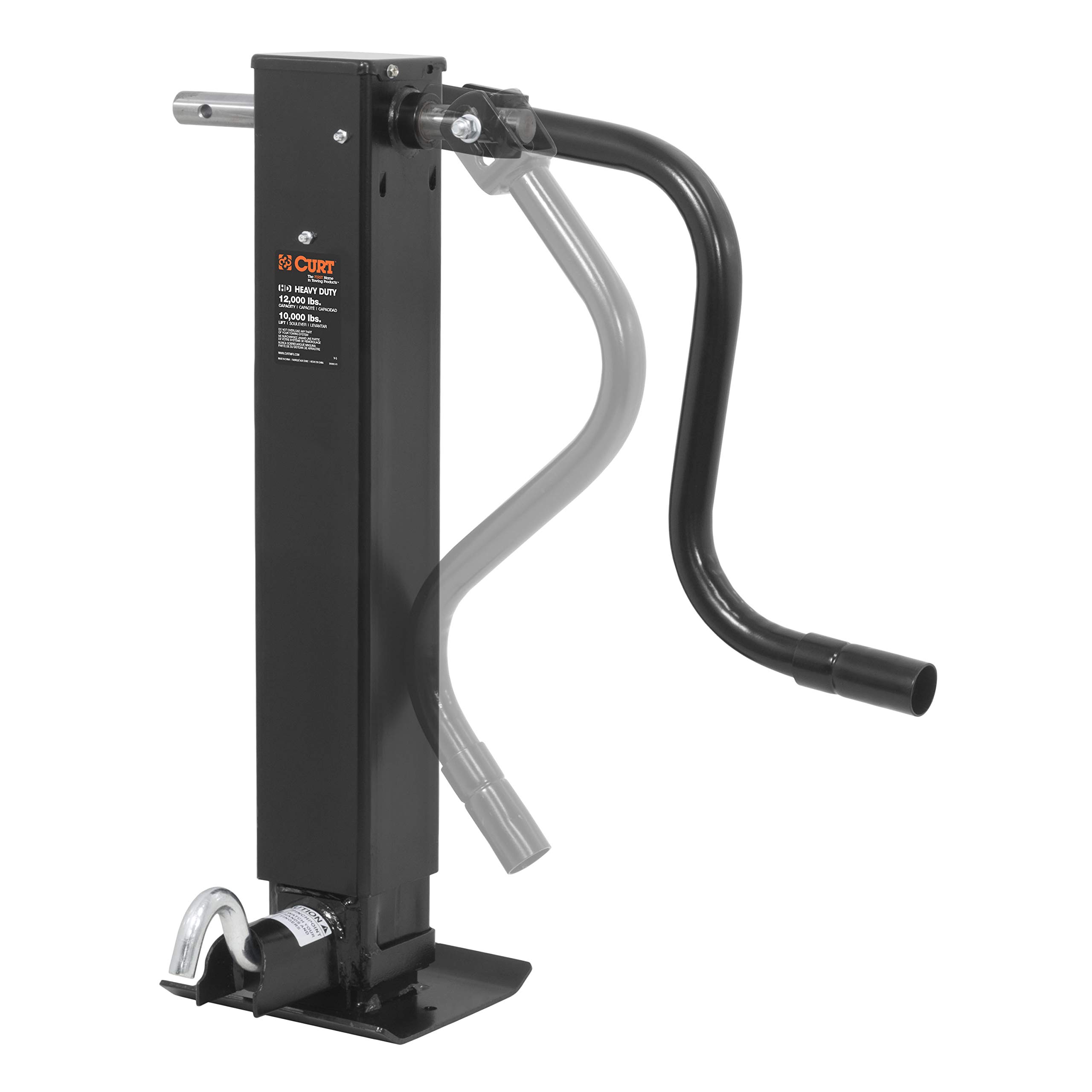 CURT 28512 Heavy-Duty 12,000 lbs Trailer Jack - 12-3/8