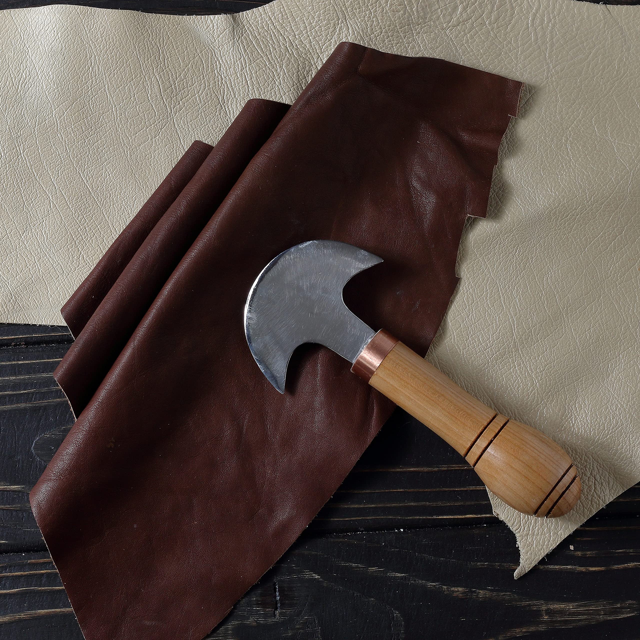Premium Leather Knife Set - Double Edged Round Leathercraft Knife & Essential Leather Working Tools for DIY Leather Crafting by Stamesky | Perfect for Leather Carving, Stamping & Handmade Leather Projects