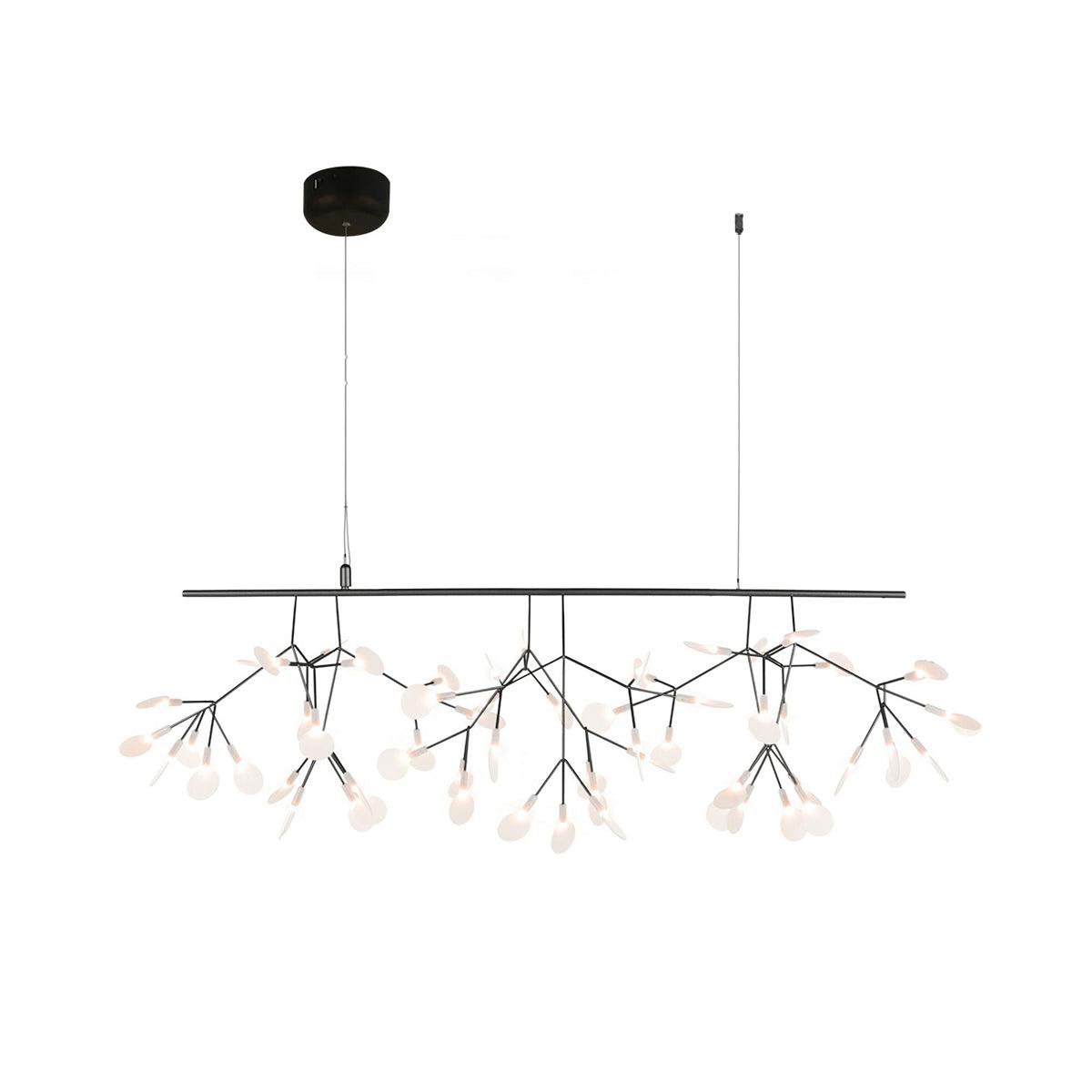 Elegant Black Firefly LED Chandelier - Modern Crystal Ceiling Light Fixture for Dining Room, Bedroom & Living Room Decor