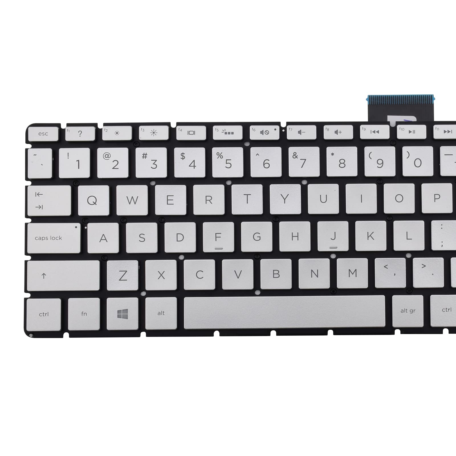 HP 15-BS 15-BP 15-BR 15-BW 15G-BR 15Q-BD 15Z-BW 17G-BR 15-RA 15-RB 17-BS Replacement Backlit Keyboard - Silver | Compatible with HP Laptops | Perfect for Typing, Gaming & Office Work