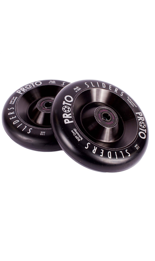 Proto Full Core Sliders Scooter Wheels 110mm Black/Black - High-Performance Wheels for Street & Park Scooter Riding