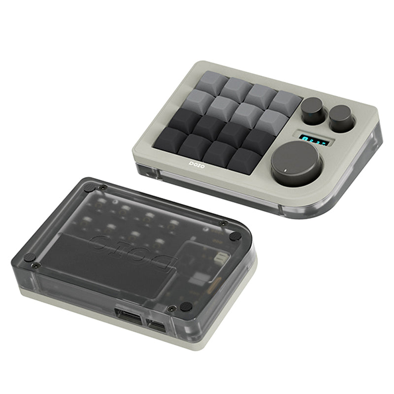 DOIO KB16B 02 Programmable Mechanical Macro Keyboard - Customizable Hotkeys for Gaming, Coding & Productivity | Compact USB Macro Pad for Streamers, Editors & Programmers