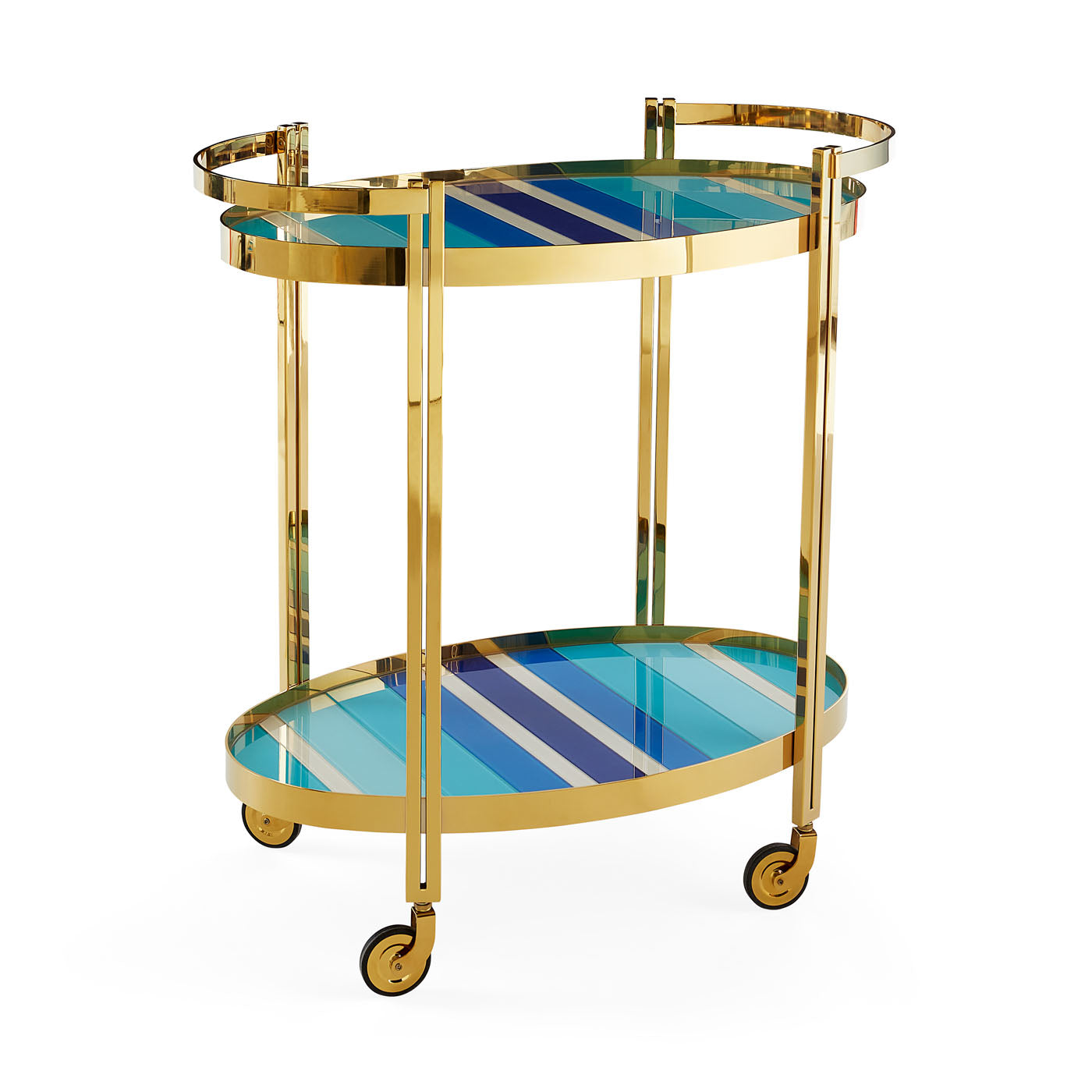 Stylish Ultramarine Bar Cart with Wheels - Modern Rolling Drink Cart for Home Bar, Kitchen, or Outdoor Entertaining - Perfect for Cocktails, Wine, and Party Serving