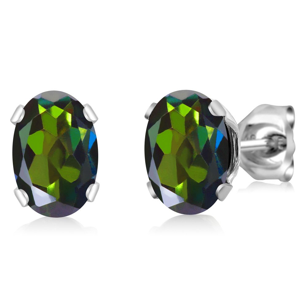 Gem Stone King 7X5MM Oval Birthstone Stud Earrings for Women & Men | 925 Sterling Silver Fine Jewelry | Perfect Gift for Mom, Wife, Her | Anniversary, Birthday, Mother's Day Present