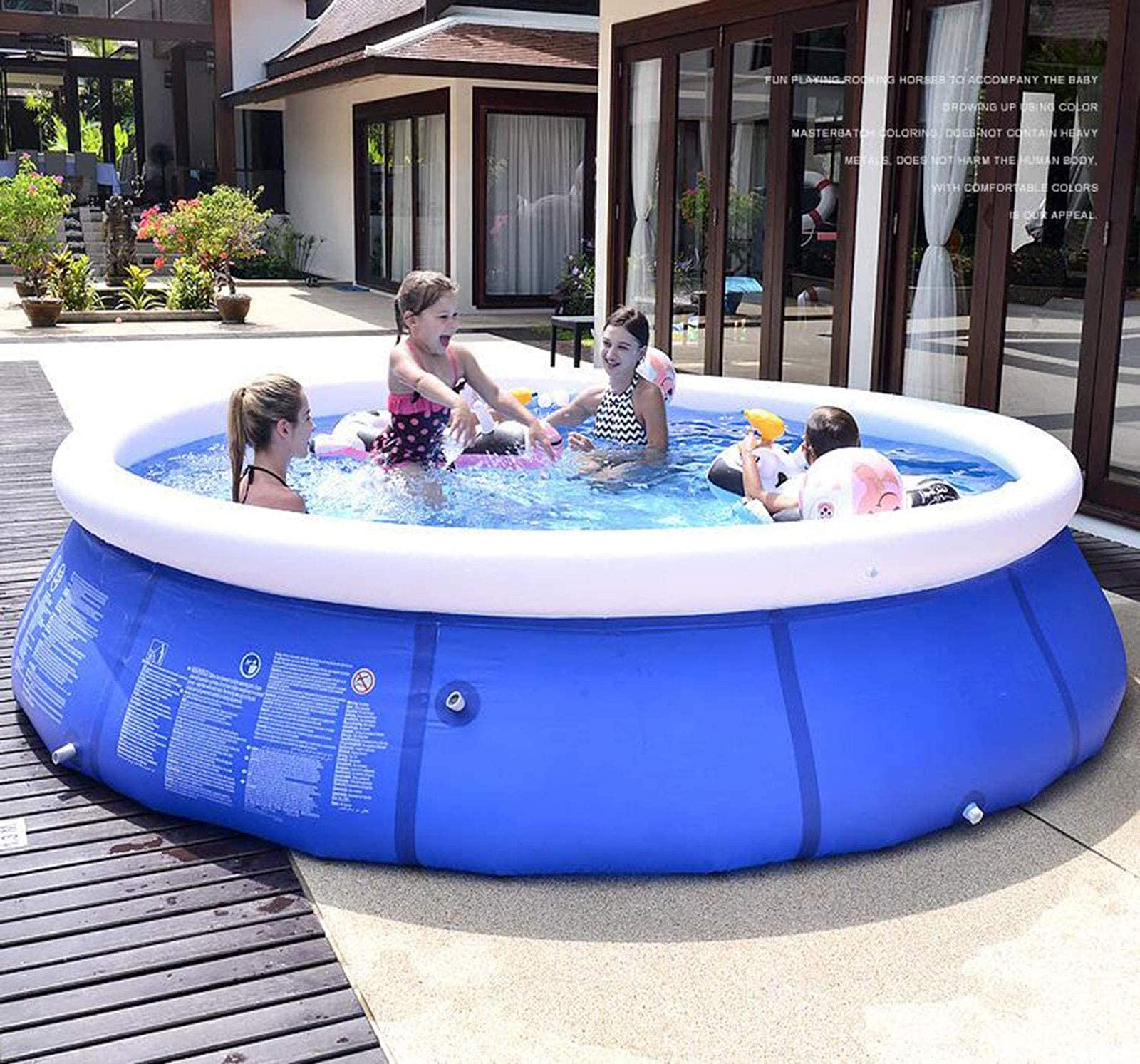 Best Above Ground Swimming Pool for Kids & Adults - Thickened Round Inflatable Pool with Filter Pump | 180x73cm (71x29in) Outdoor Blow Up Pool for Backyard, Garden & Summer Water Sports