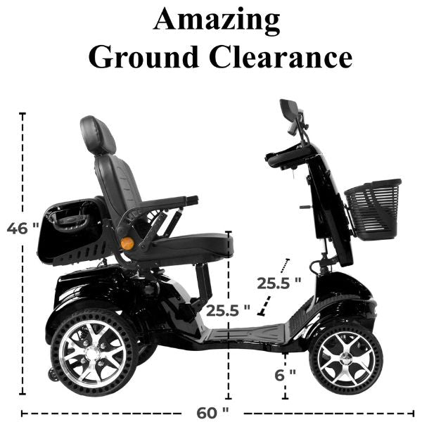 Gladiator 4 Wheel Bariatric Mobility Scooter - Heavy Duty Electric Wheelchair for Adults with 500 lbs Capacity - Ideal for Indoor & Outdoor Use, Travel, Shopping, and Daily Mobility Assistance
