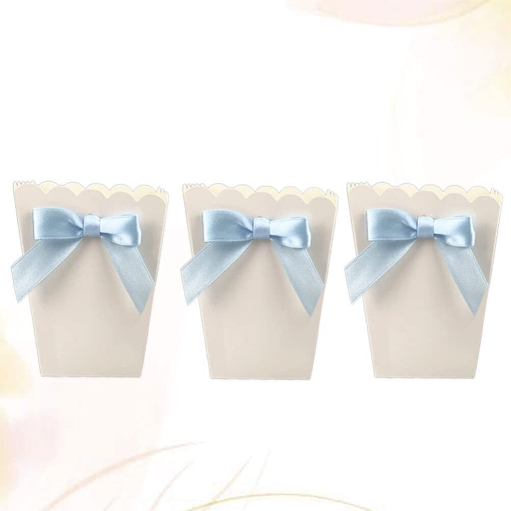 Kisangel 12-Piece Movie Theater Popcorn Box Set - Reusable Snack Containers for Candy, Popcorn & Treats with Decorative Blue Bow | Perfect for Parties, Movie Nights & Home Decor