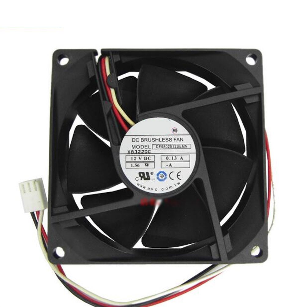 DF0802512SEMN 8025 12V 0.13A 3-Wire Silent Cooling Fan for PC Case - Perfect for Gaming Rigs, Servers & Home Office Computers