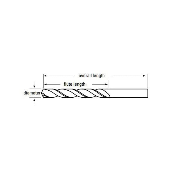Chicago-Latrobe 46319 150C Jobber Length Drill Bit, 0.073 Inch HSS Bright Finish, 118° Point - Perfect for Metal, Wood, and Plastic Drilling - Ideal for DIY Projects, Home Repairs, and Professional Workshops