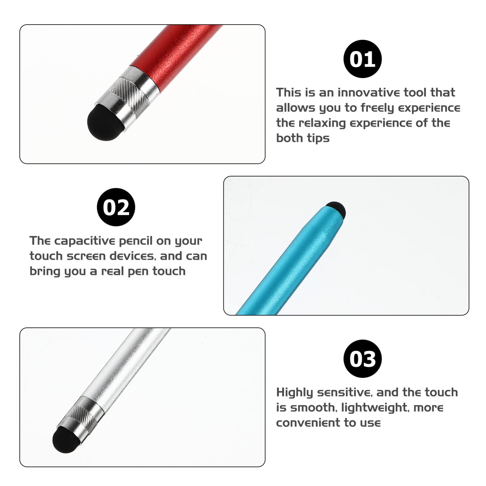 Hemobllo 5-Pack Universal Capacitive Stylus Pens for Touch Screen Laptops, Tablets & PCs - Portable Digital Pen with Fine Tip for Drawing, Note-Taking & Office Work - Perfect for Home, School & Business Use