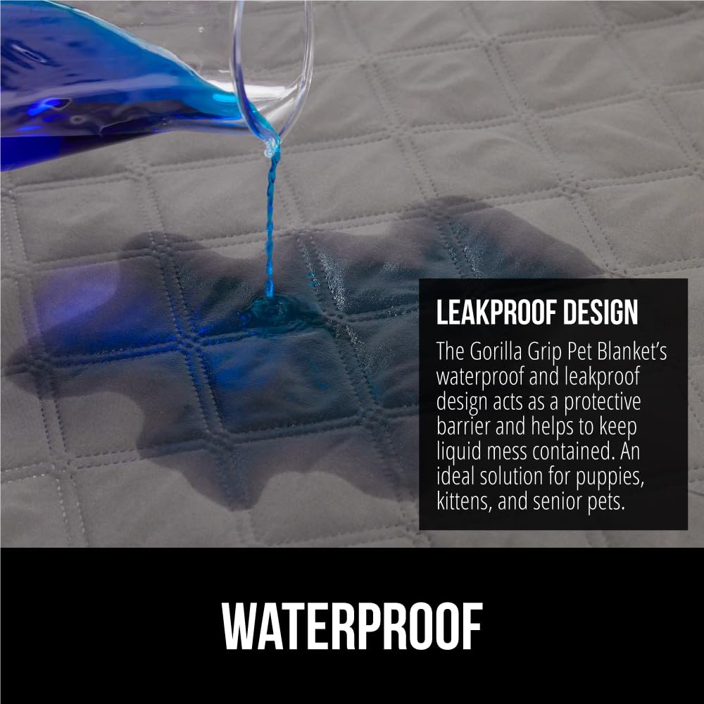 Waterproof Dog Bed Cover - Tear & Slip Resistant for Sofa, Crate & Car - 30x70 Charcoal - Perfect for Pets at Home & Travel