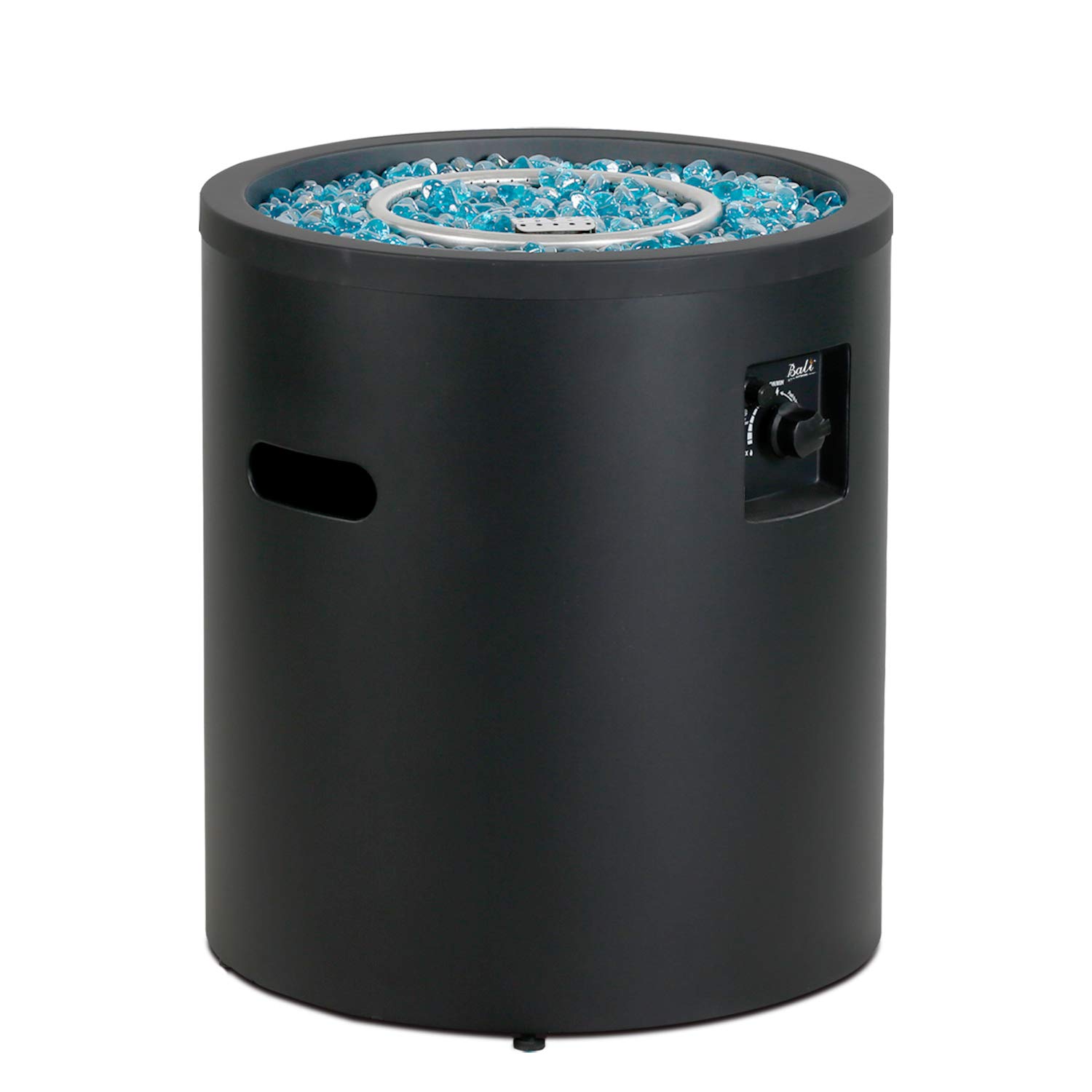 50,000 BTU Black Propane Fire Pit for Outdoor Patio, Garden & Backyard - 23 Inch Round Fire Pit with High Heat Output - Perfect for Camping, BBQ Parties & Cozy Nights
