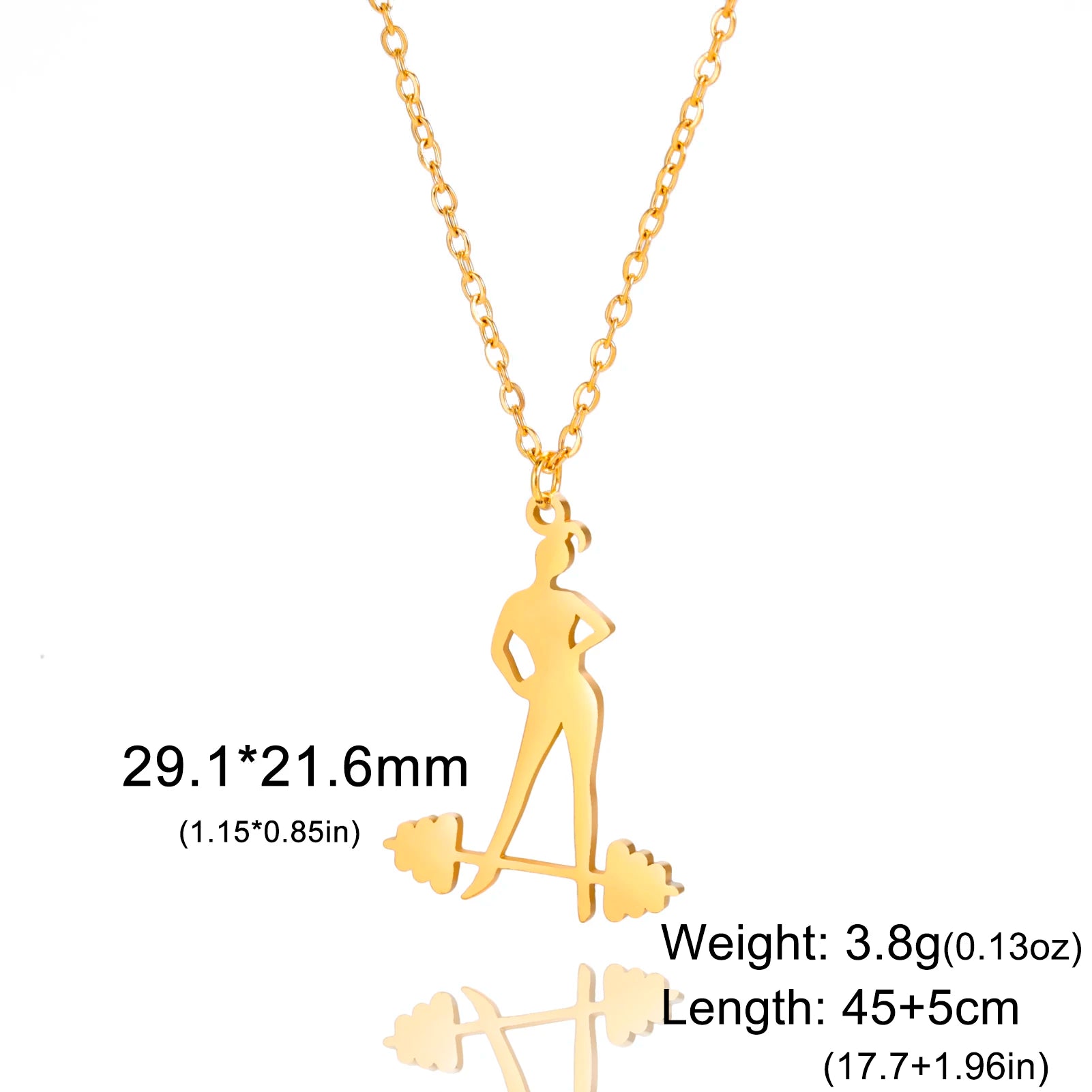 Lucktune Heartbeat Dumbbell Pendant Necklace - Stainless Steel Heart Shaped Fitness Jewelry for Women & Men - Perfect for Workouts, Gym, Valentine's Gift & Everyday Fashion Accessory