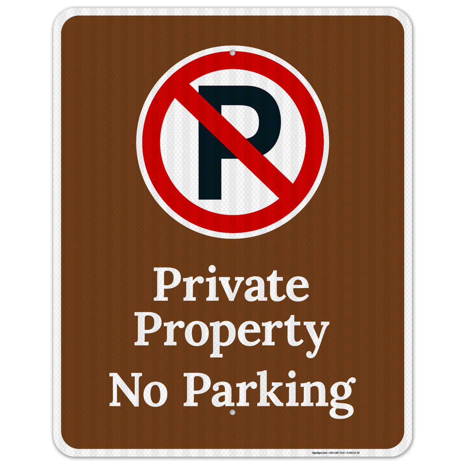 Private Property No Parking Sign - 24x30 Inches, 3M EGP Reflective .080 Aluminum, Fade Resistant, Made in USA - Ideal for Driveways, Parking Lots & Restricted Areas