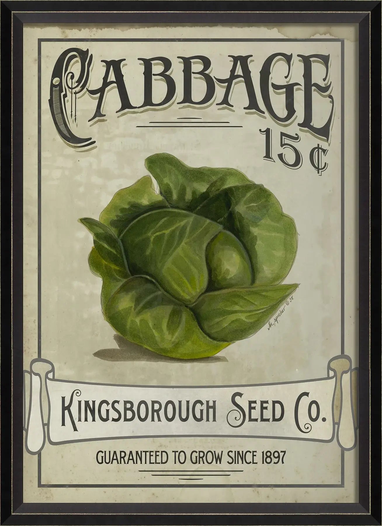 Farmers Market Vegetable Art Print - Rustic Farmhouse Decor for Kitchen, Dining Room & Country Style Home