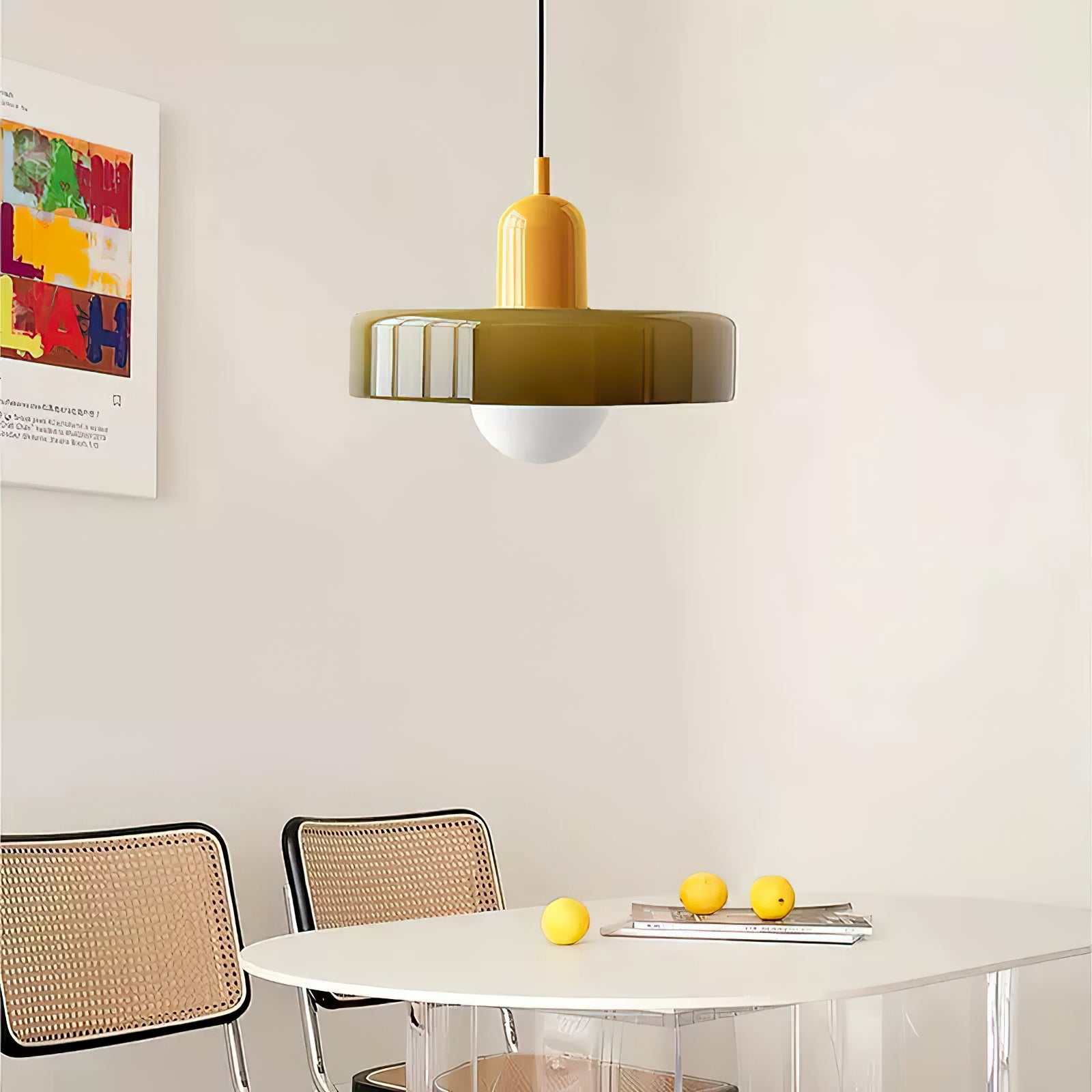 Modern Disc Orb Pendant Light Fixture - Sleek Minimalist Ceiling Lighting for Dining Room, Kitchen, Bedroom & Living Room Decor