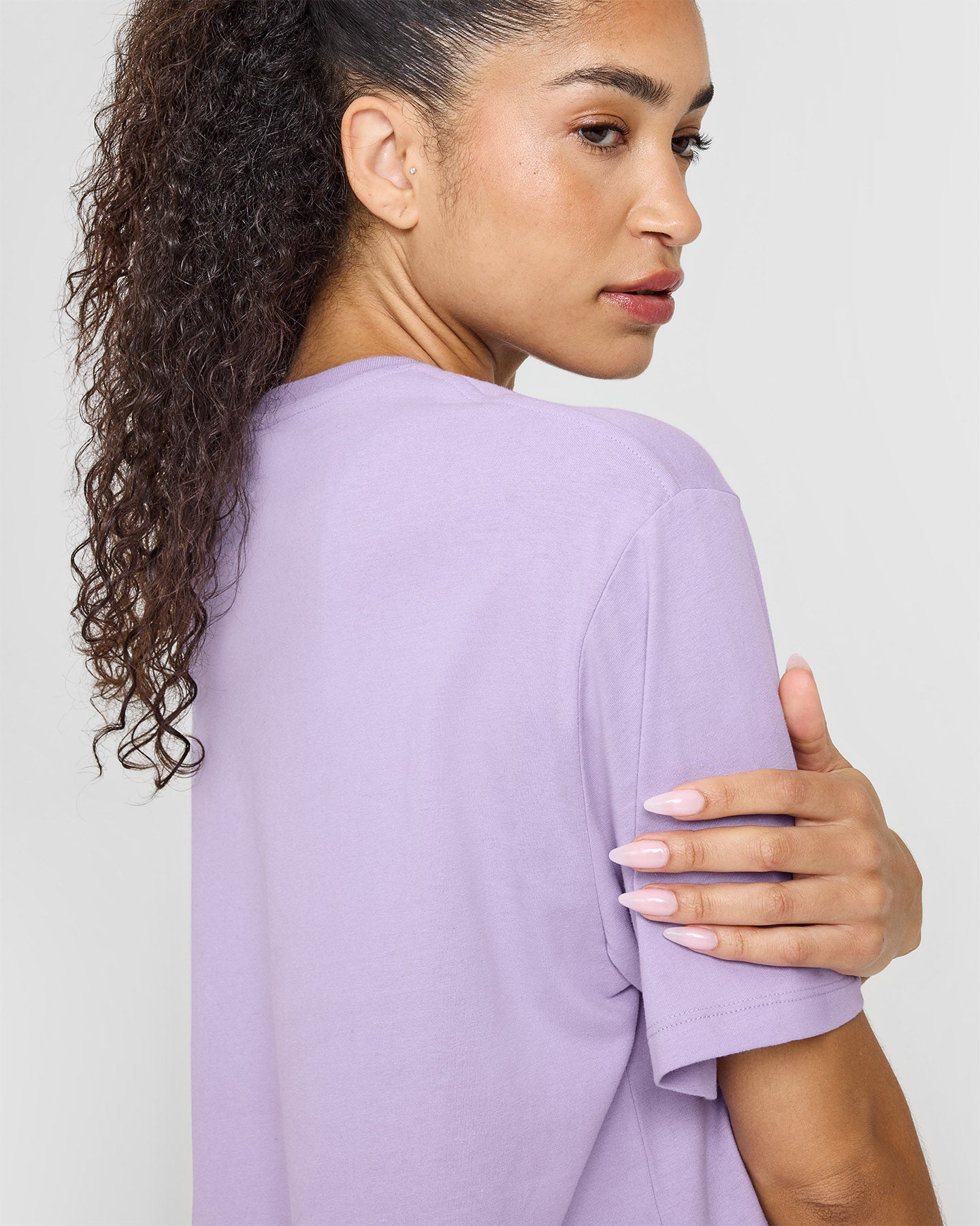 Classic Oversized Lightweight T-Shirt for Women - Soft Breathable Cotton Wisteria Purple Top for Casual Wear, Lounge & Everyday Outfits
