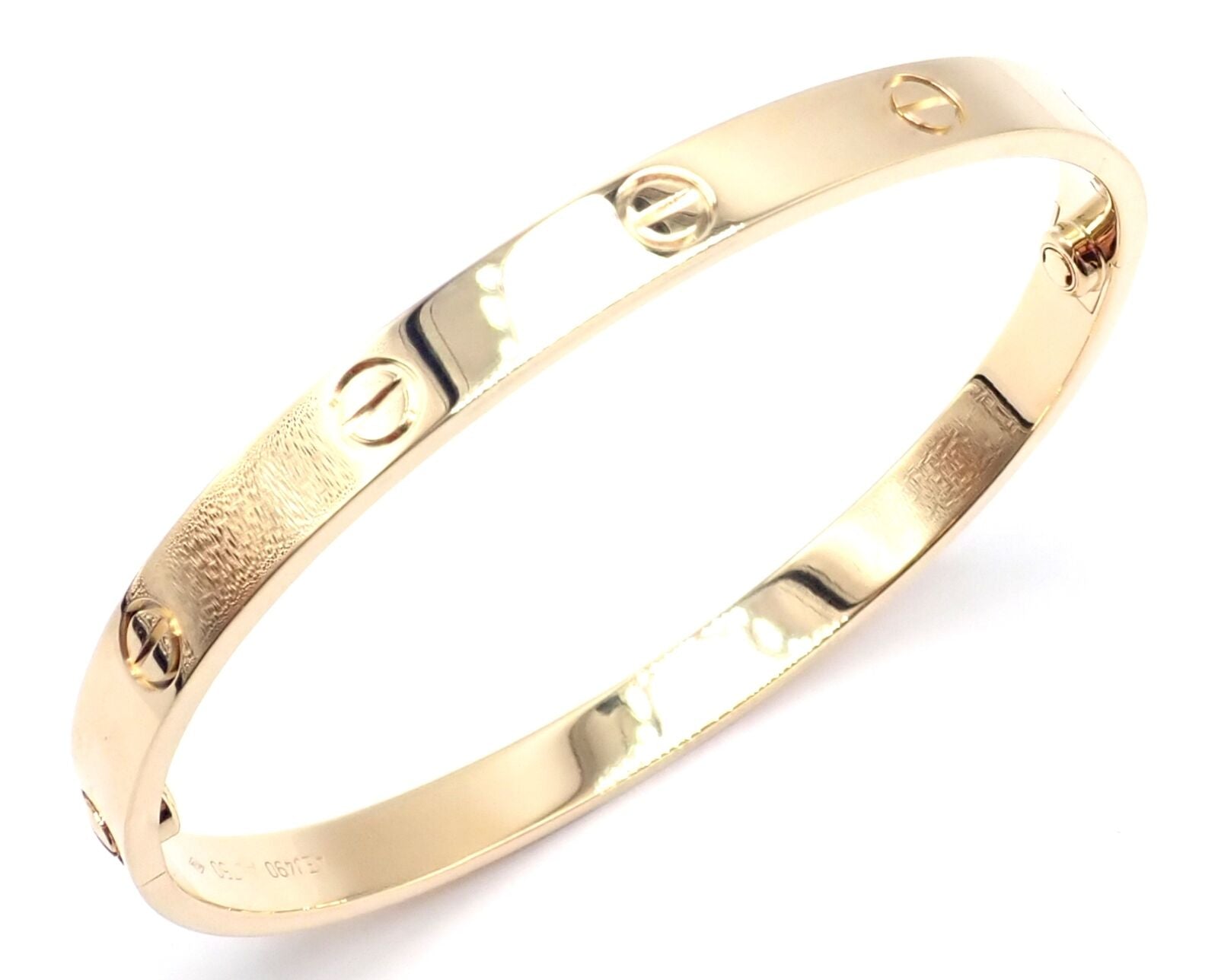 Authentic Cartier 18K Yellow Gold Love Bangle Bracelet - Size 19 - Luxury Jewelry Gift for Women - Perfect for Anniversaries, Weddings & Special Occasions