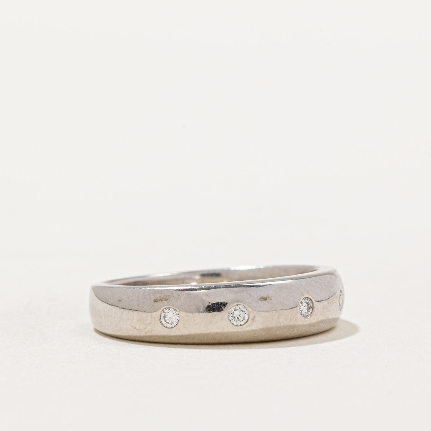 0.10ctw Flush Set Diamond Ring - Size 7 | Dainty Minimalist Wedding Band | Perfect for Everyday Wear & Anniversary Gifts