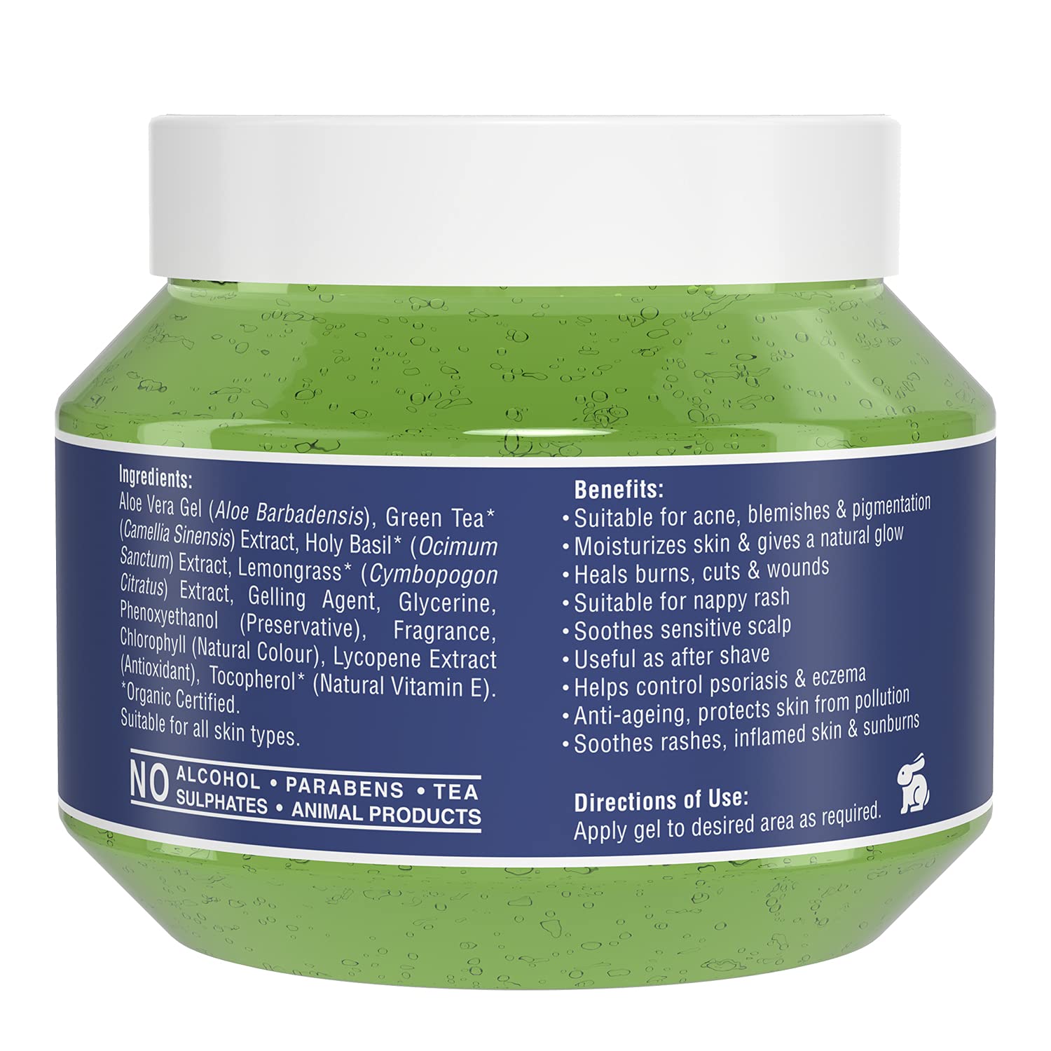 Pure Aloe Vera Gel 250g - Natural Skin Care for Face, Body & Hair | Enriched with Lycopene & Vitamin E | No Synthetic Colors | Soothing Sunburn Relief, Moisturizer & Hair Treatment | Multipurpose Healing Gel for Dry Skin & Scalp